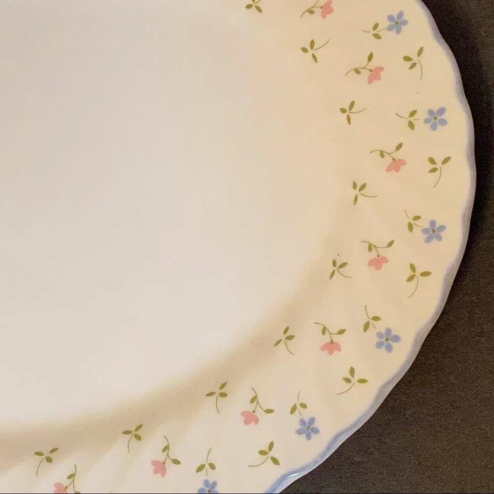 JOHNSON BROTHERS MELODY WHITE FLORAL CHINA PLATTER 12” HOME DINING SERVEWARE